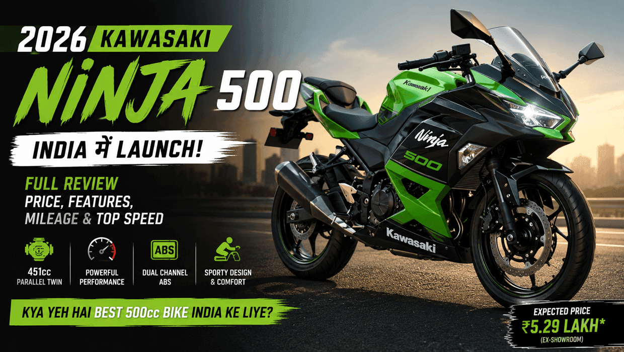 2026 Kawasaki Ninja 500 Launched in India with E20 Engine and New Styling