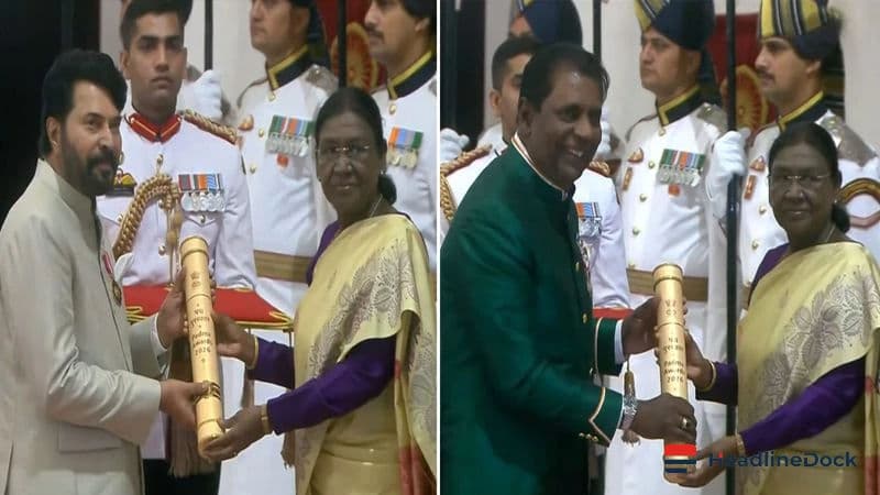 Mammootty and Vijay Amritraj Honored with Padma Bhushan Awards by President