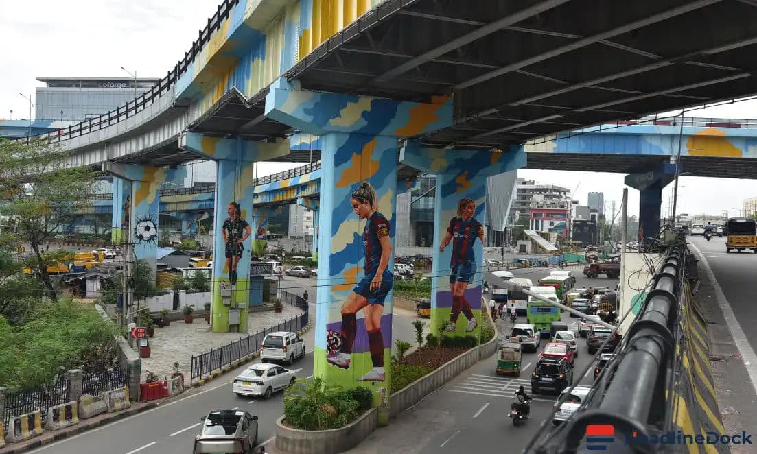 Hyderabad Flyovers Undergo ₹15-Crore Vibrant Makeover Featuring Global Football Icons