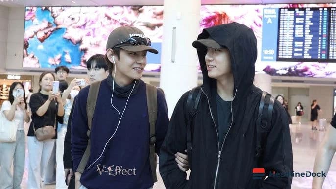 BTS Stars Jung Kook and V Share Heartwarming Moment During Airport Transit