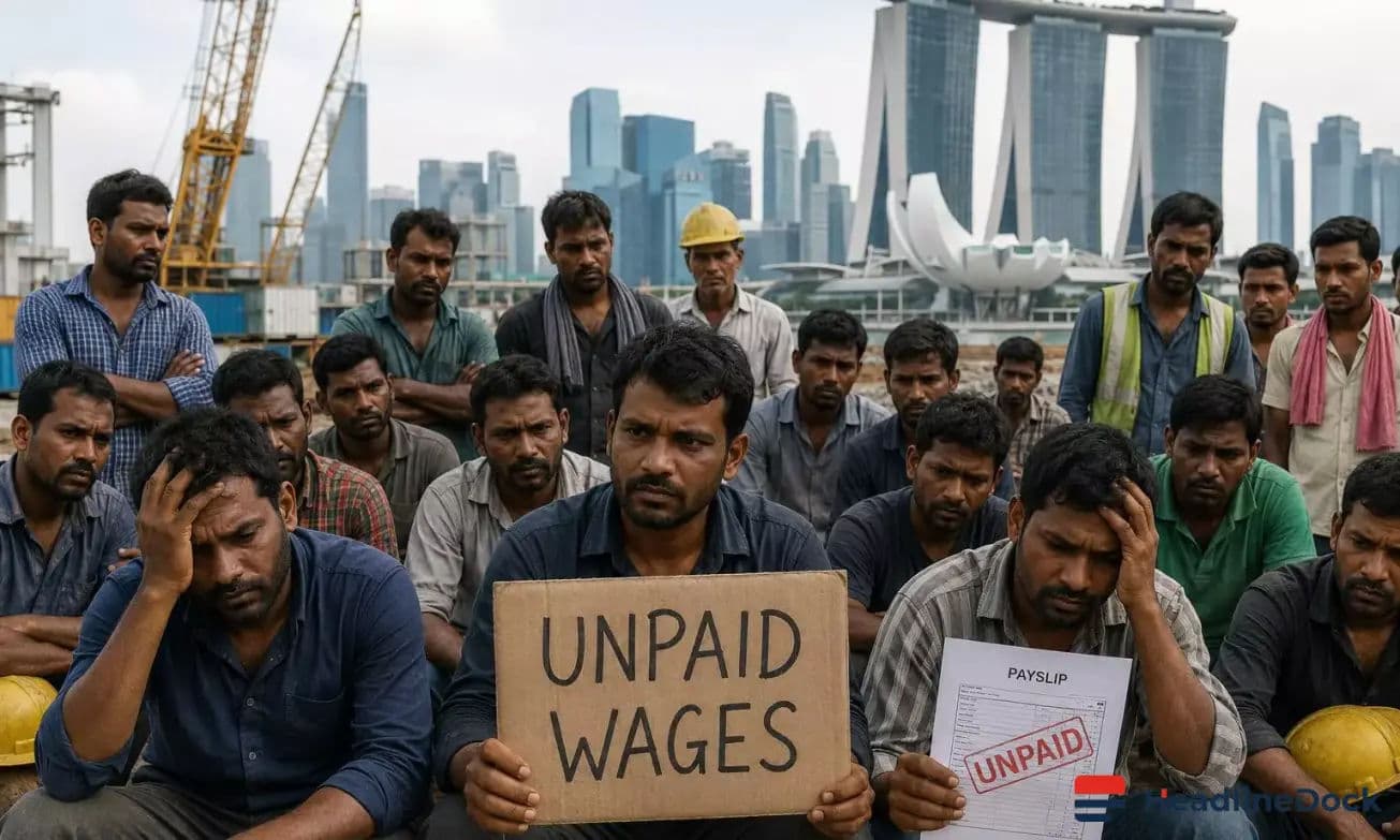 Over 100 Migrant Workers Report Unpaid Wages After Singapore Firm Shuts Down