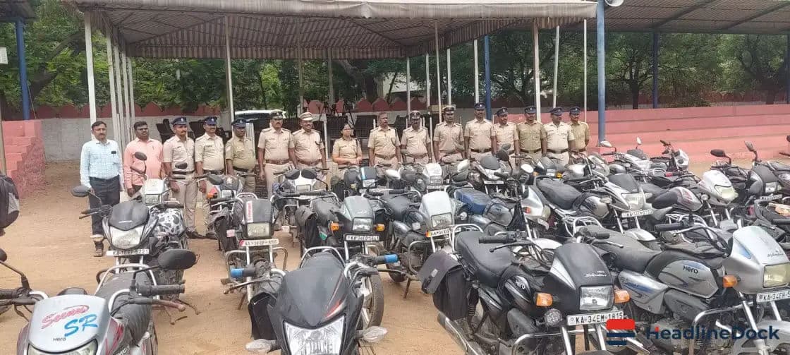 Ballari Police Recover 41 Stolen Bikes, Arrest Serial Theft Suspect