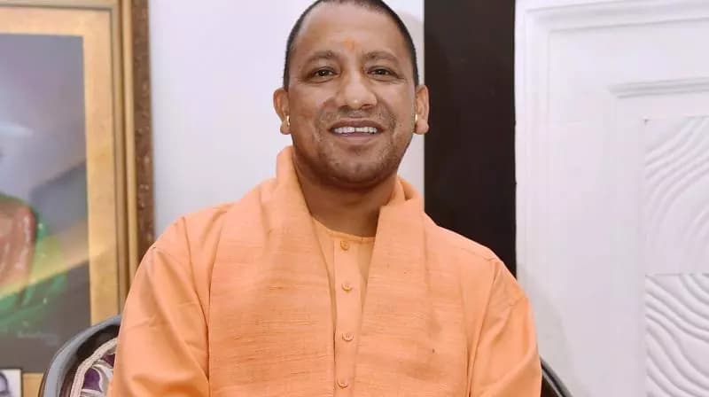 UP CM Yogi Adityanath Performs Rituals During Visit To Pitambara Peeth
