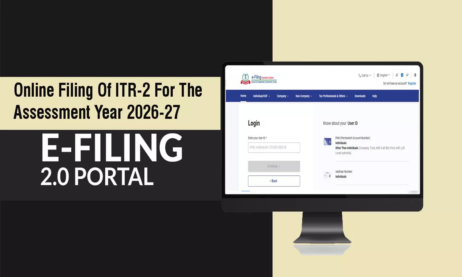 Income Tax Department Launches Easy Online Filing of ITR-2 for AY 2026-27