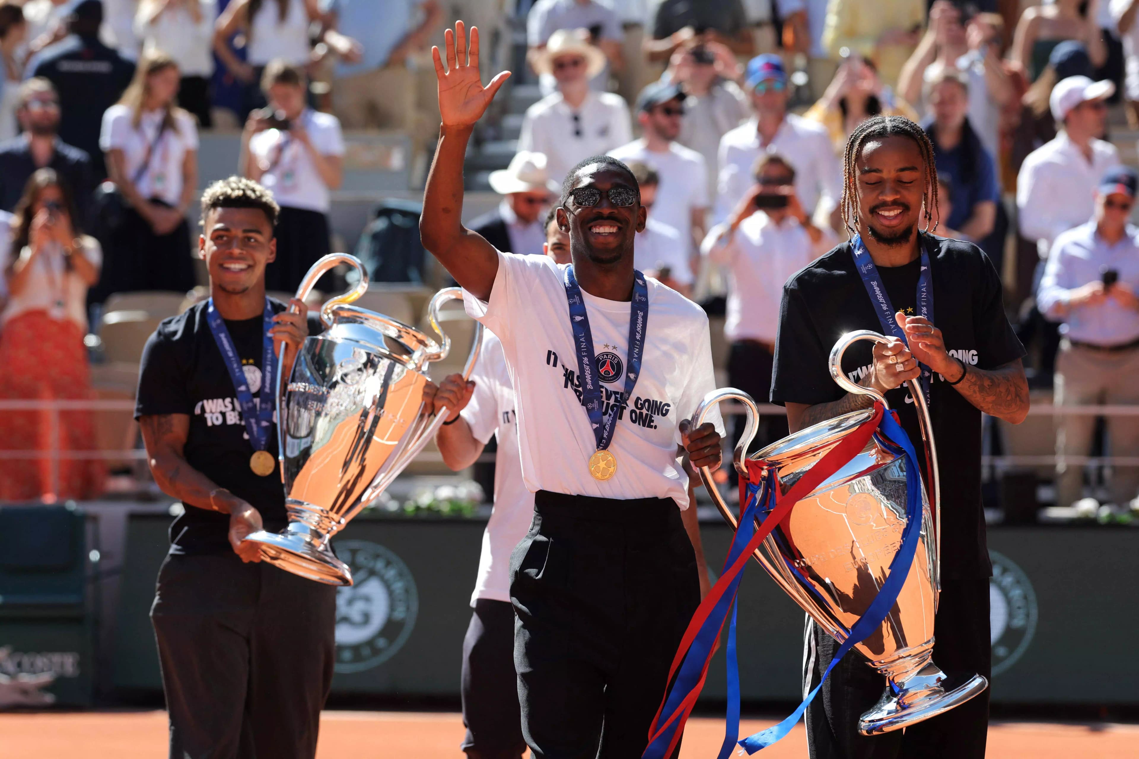 PSG Stars Celebrate Champions League Triumph at French Open
