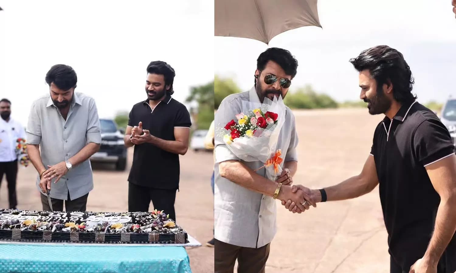 Dhanush and OM Team Celebrate Mammootty's Prestigious Padma Bhushan Honour on Set