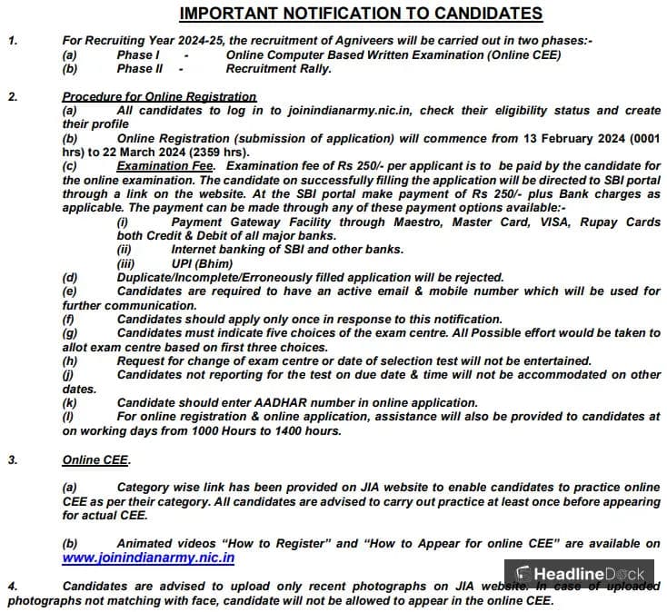Indian Army Announces Exam Date for Agniveer Recruitment in 2026