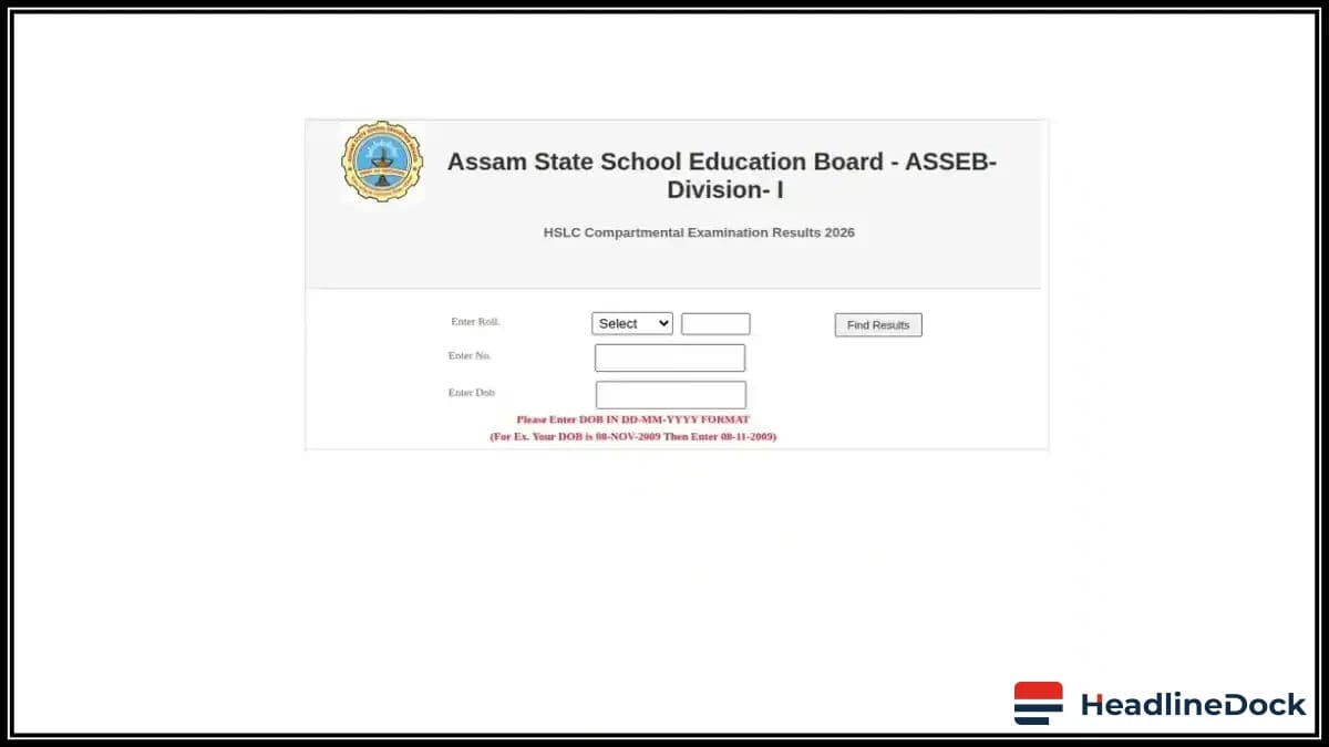Assam HSLC Compartmental Result 2026 Out: How to Check Scores Online