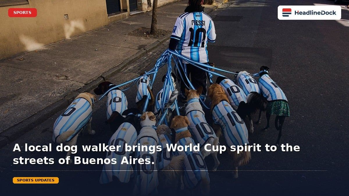 Dogs Don Argentina National Team Jerseys During Intense World Cup Fever