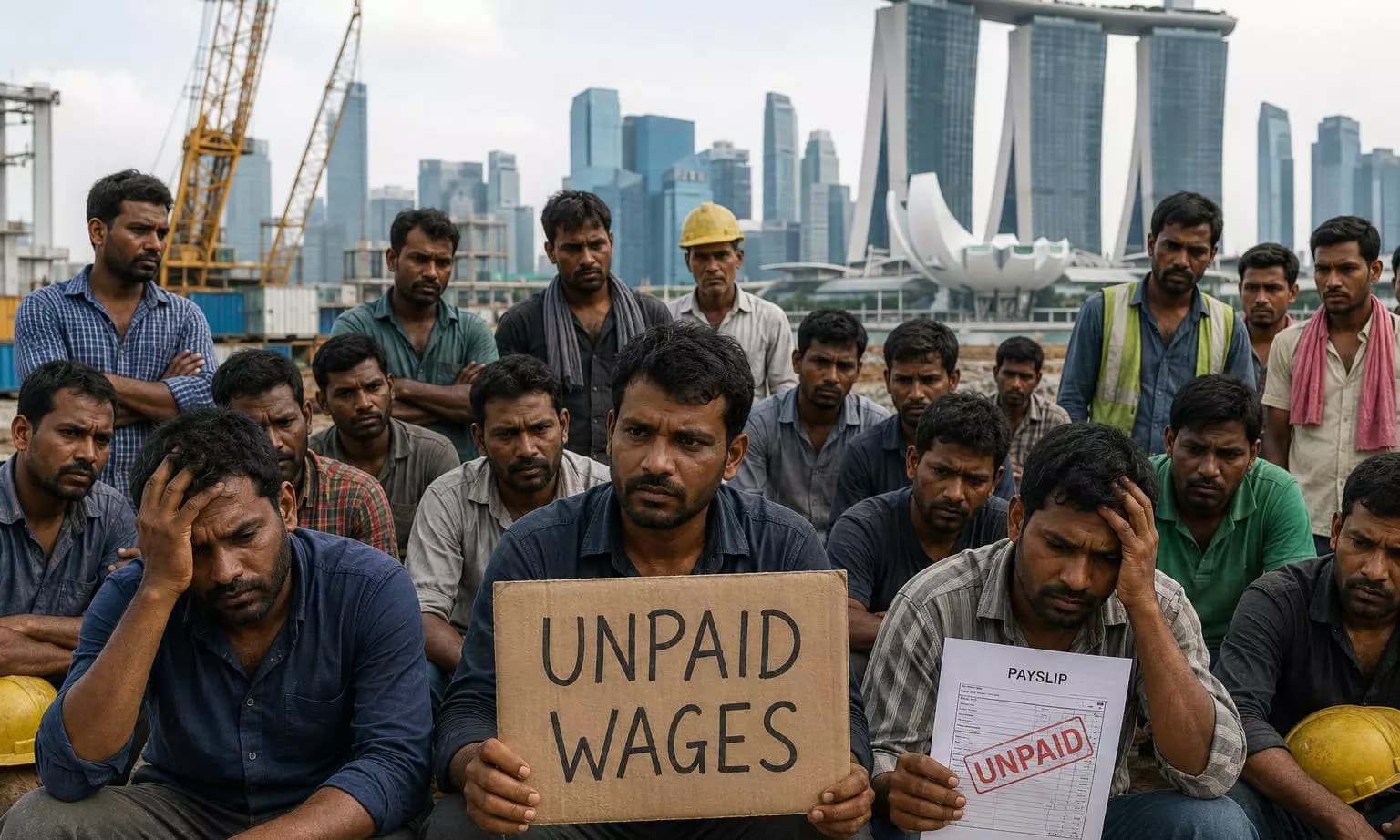 Over 100 Migrant Workers Report Unpaid Wages After Singapore Firm Shuts Down