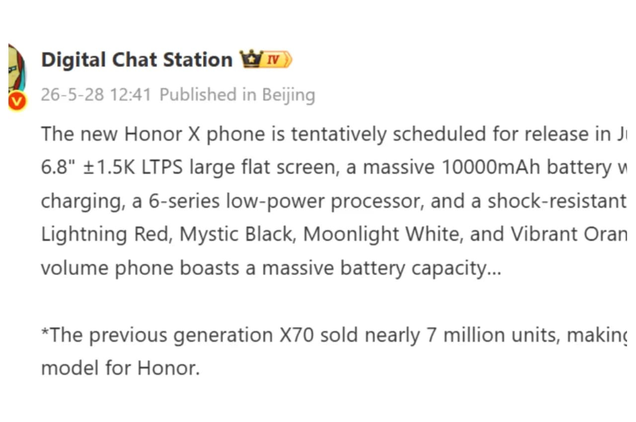 Honor X80 Confirmed: Massive Battery and Fast Charging Feature