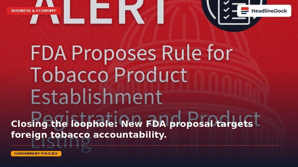 FDA Proposes New Rule for Foreign Tobacco Manufacturer Accountability