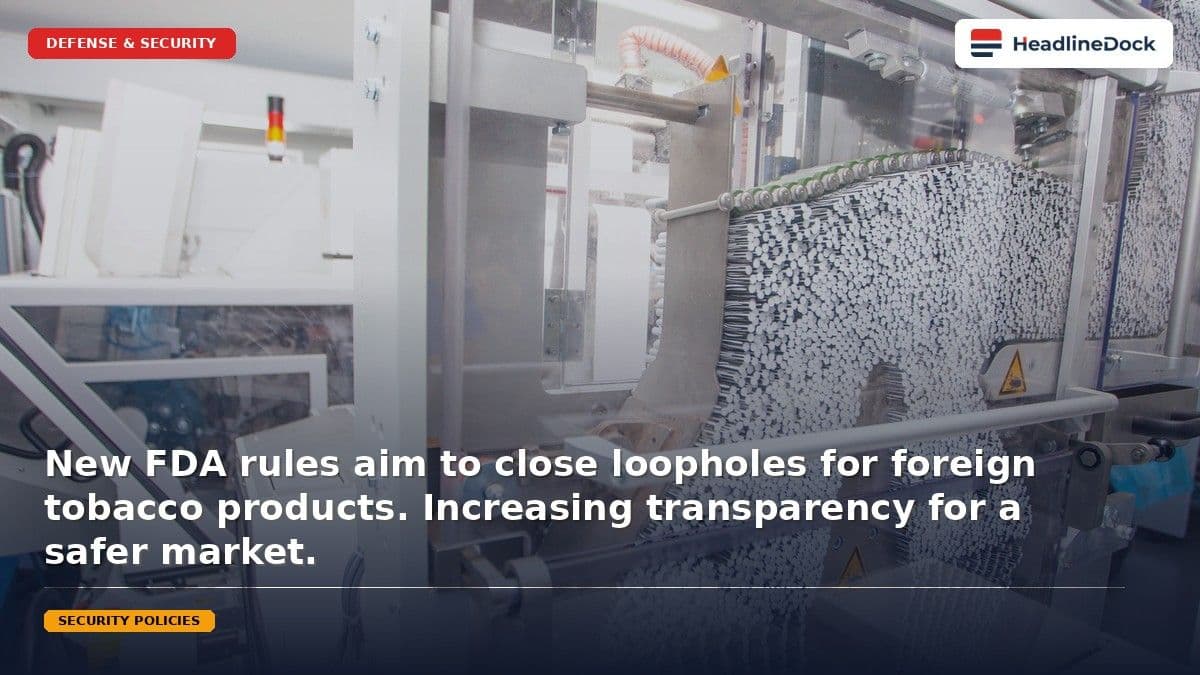 FDA Proposes Rule to Hold Foreign Tobacco Manufacturers Accountable for Public Health