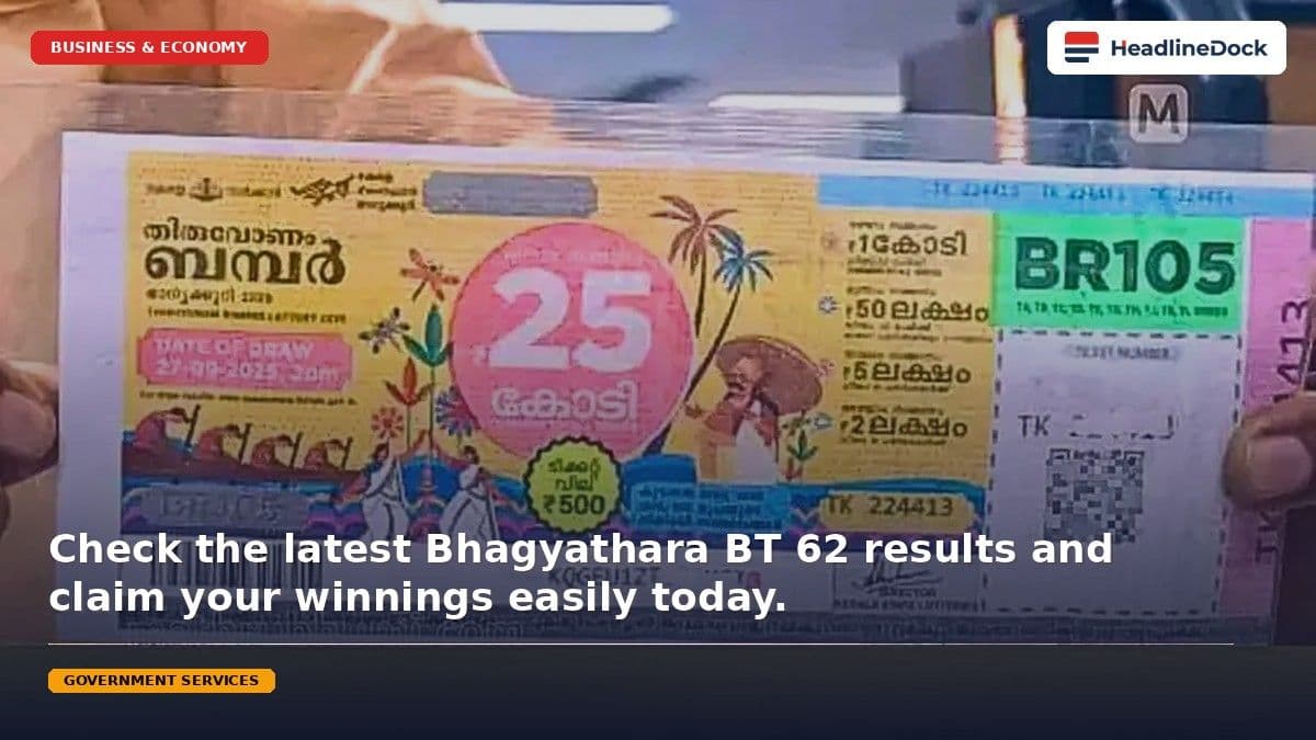 Bhagyathara BT 62 Results: Check Winning Numbers and Claim Prize Money