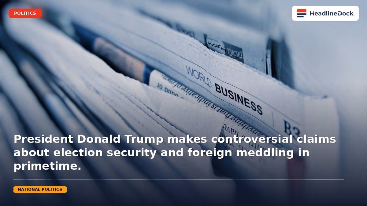 Donald Trump Addresses Election Security and Foreign Influence Claims in Primetime Speech