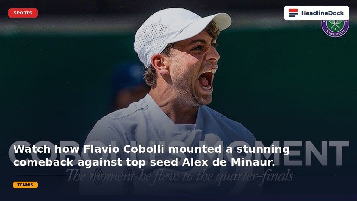 Flavio Cobolli Upsets Alex de Minaur to Reach Wimbledon Quarterfinals