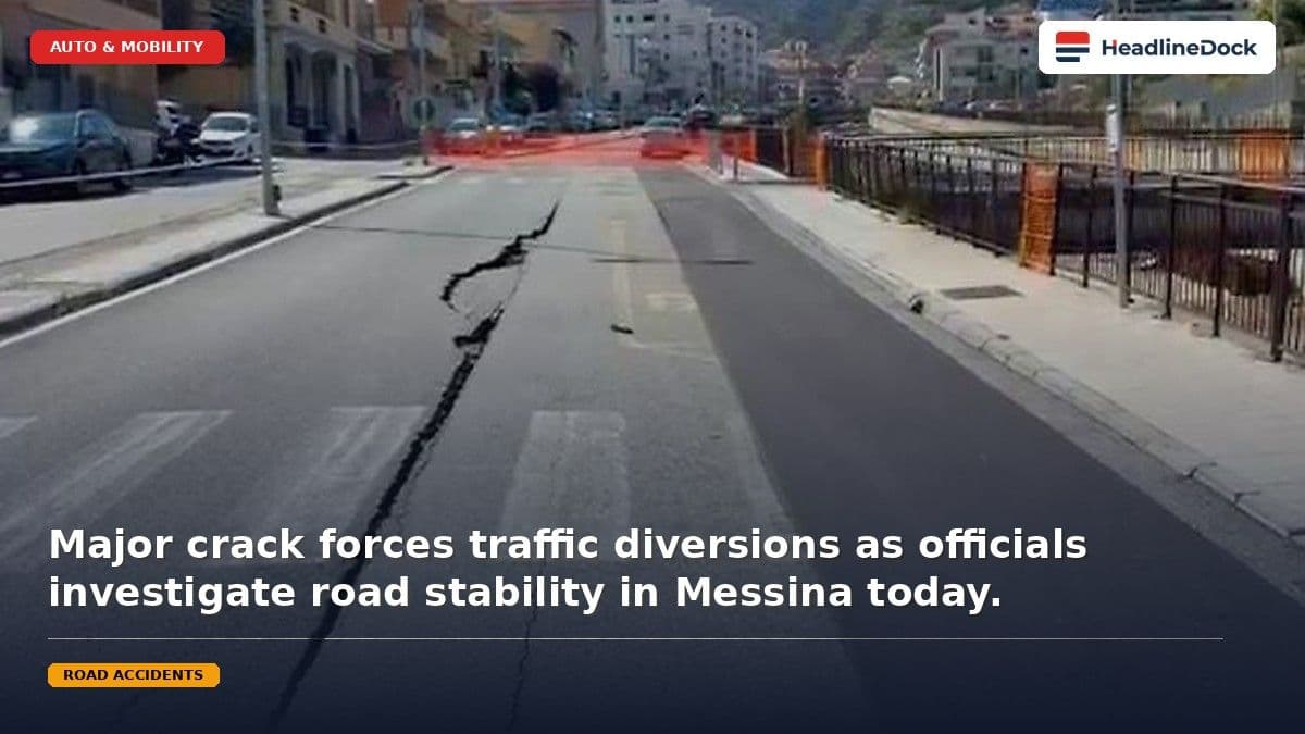 Major Road Damage Sparks Stability Concerns on Messina's Viale Annunziata