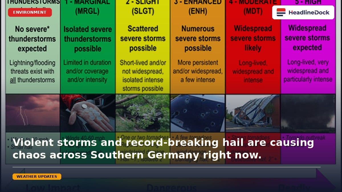 Severe Storms Strike Southern Germany: Safety Alerts Issued Across Region