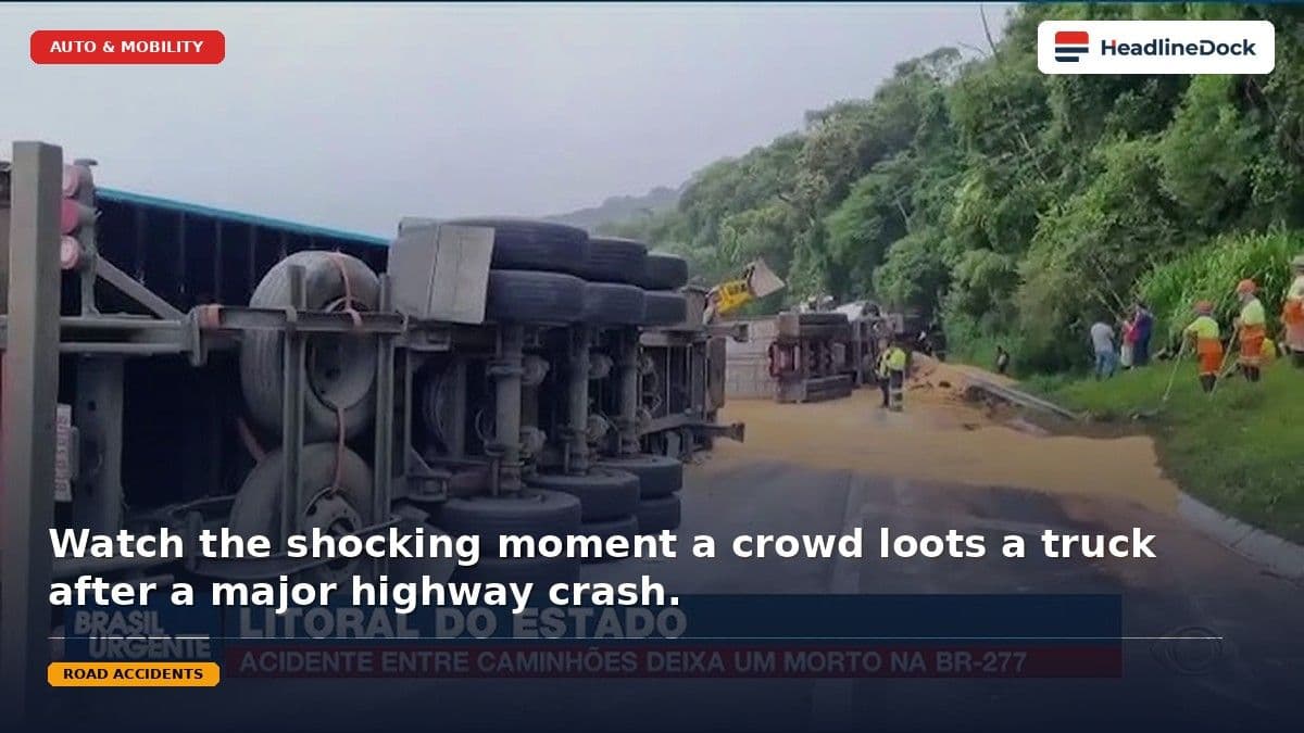 Truck Driver Critically Injured as Crowd Loots Cargo on BR-277 Highway